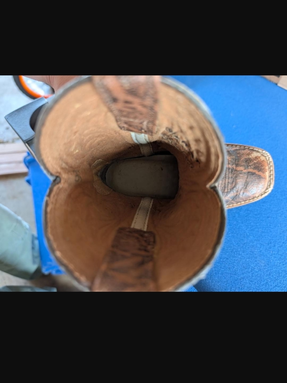 Kids Ariat Brown Leather Western Boot Interior Label - Picture 3 of 6